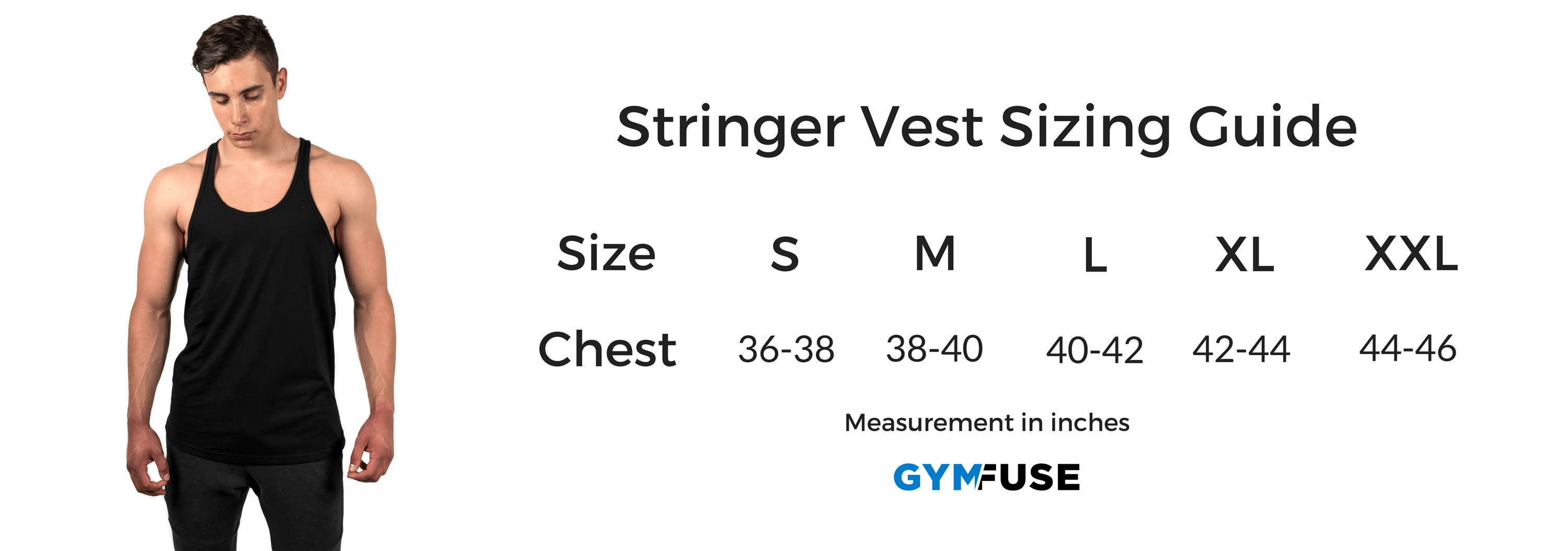 Stringer Vest Size Chart
