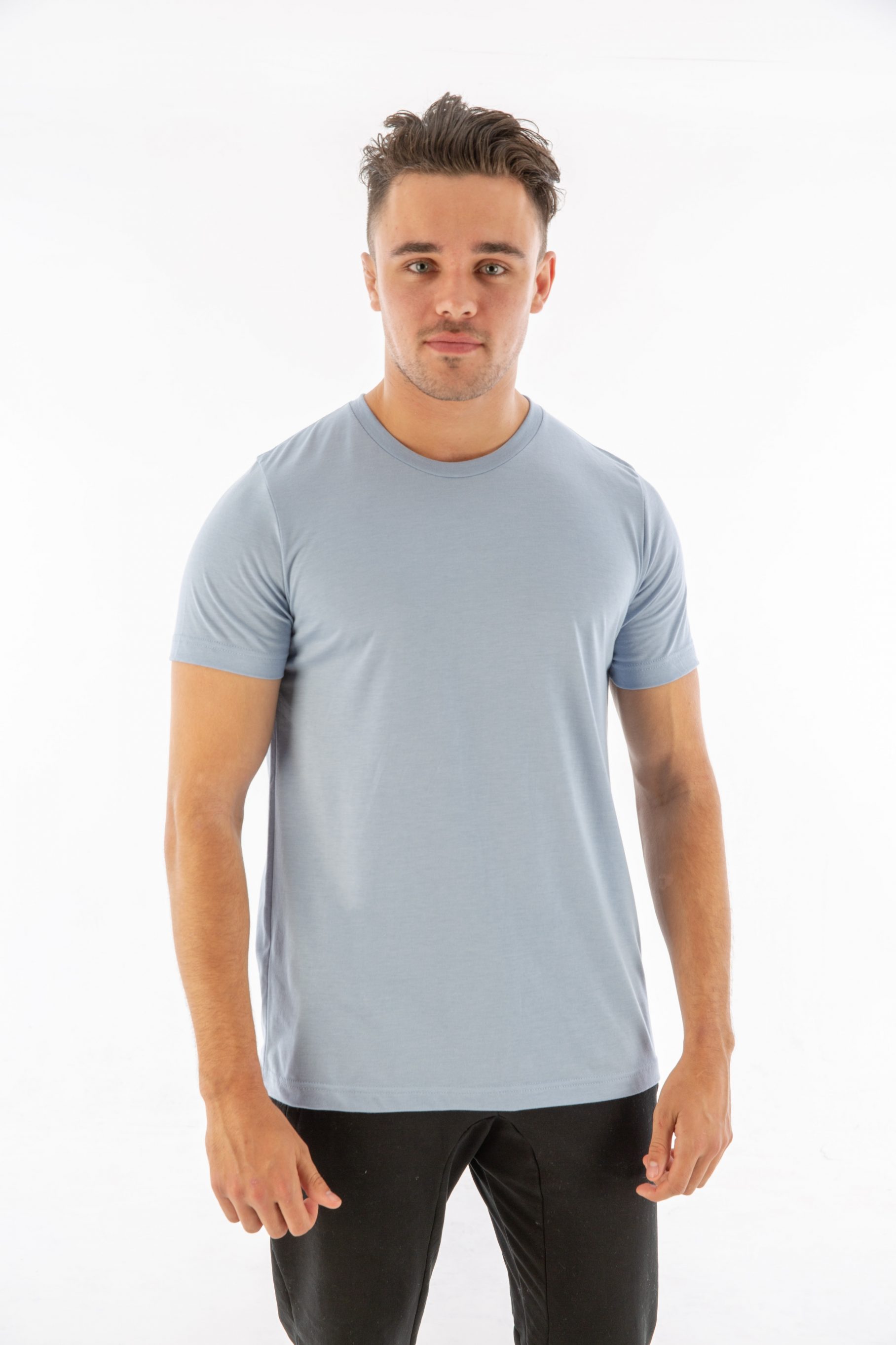 gymfuse crossfire tee baby blue front - Gymfuse